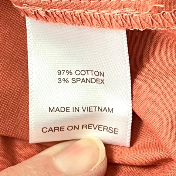 NWT Shirt Dress Eva Mendes NY&C Size XXL Coral Belted Button-Front Cotton Blend - Picture 6 of 16